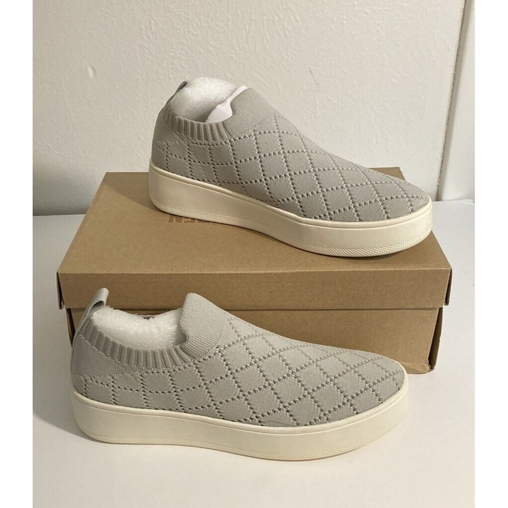 Steve Madden Bequilt Slip-On Shoes, Grey Knit, Women's 7.5 M